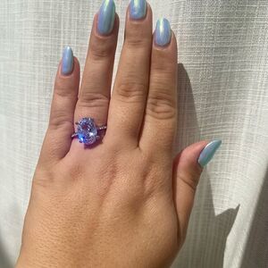 Stunning oval cubic zirconia engagement ring